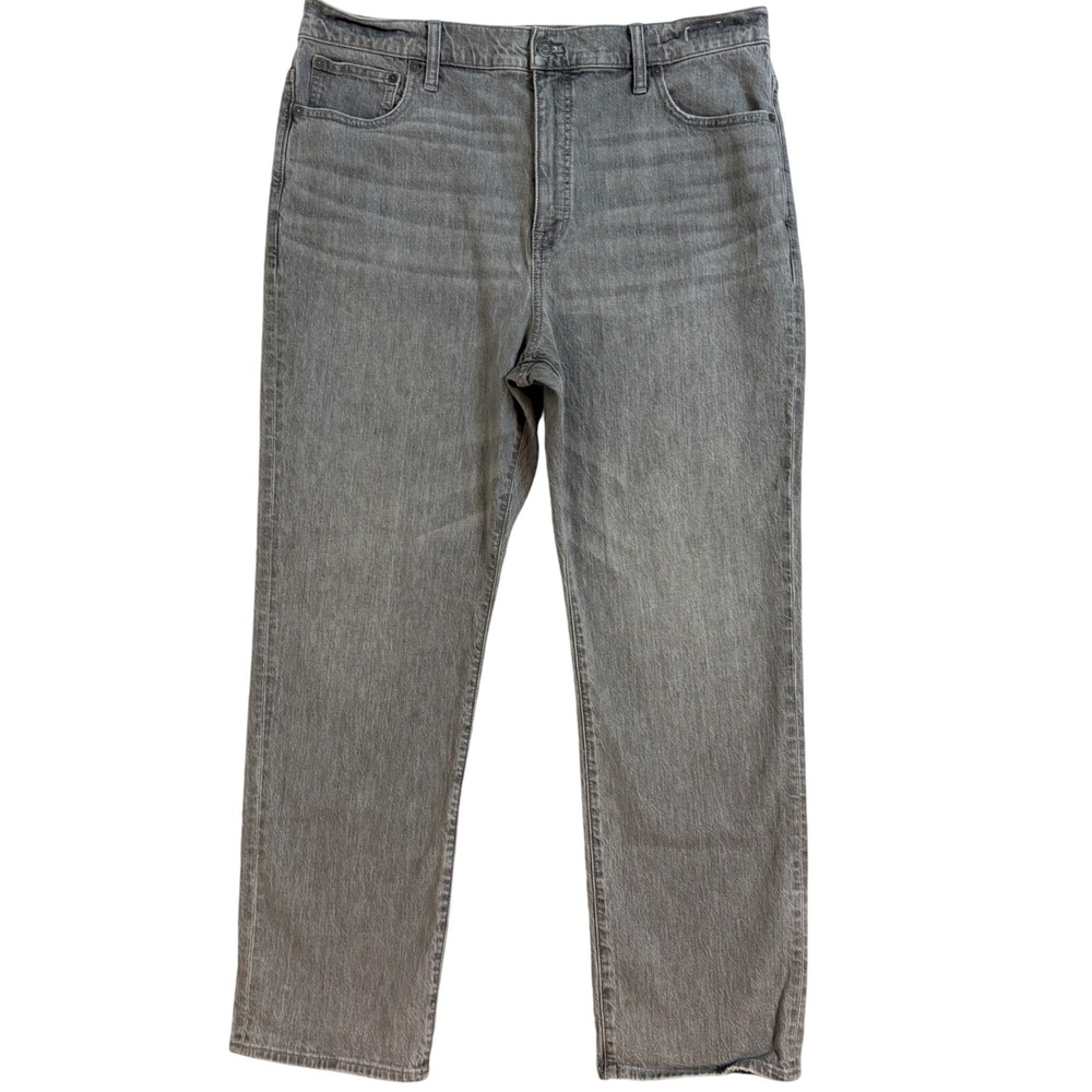 Madewell Women's 90's High Rise Straight Leg Grey Denim Jeans Size 33